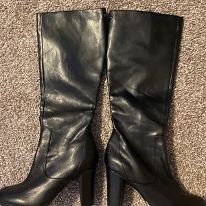 Leather heel boots